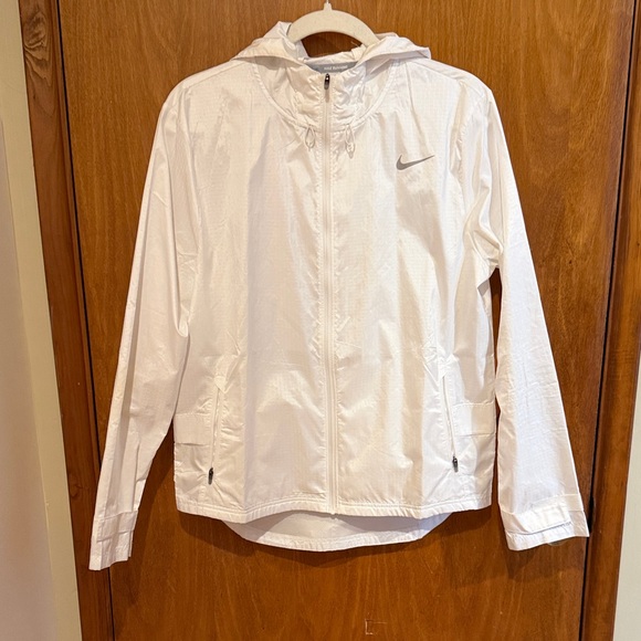 Nike Jackets & Blazers - Nike White Hooded Track Jacket